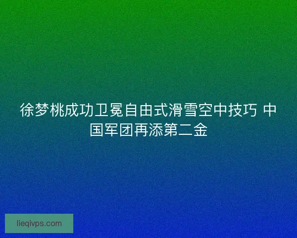 徐梦桃成功卫冕自由式滑雪空中技巧 中国军团再添第二金