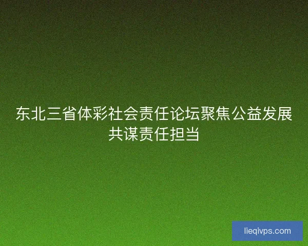 东北三省体彩社会责任论坛聚焦公益发展共谋责任担当 东北三省体彩社会责任论坛聚焦公益发展共谋责任担当